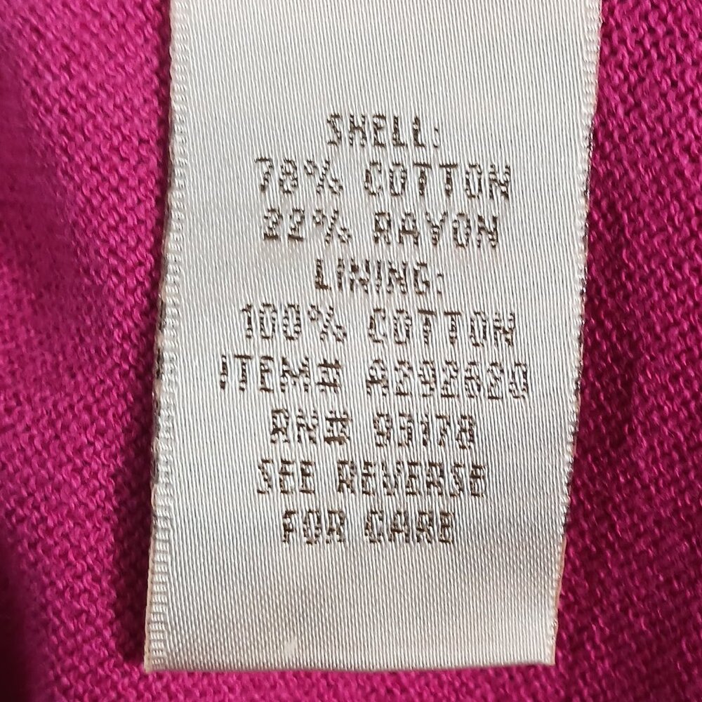 Hot In Hollywood Fuchsia Pink Crochet Tunic W/ Attached Tank, 3/4 Sleeve, Medium - Picture 15 of 16